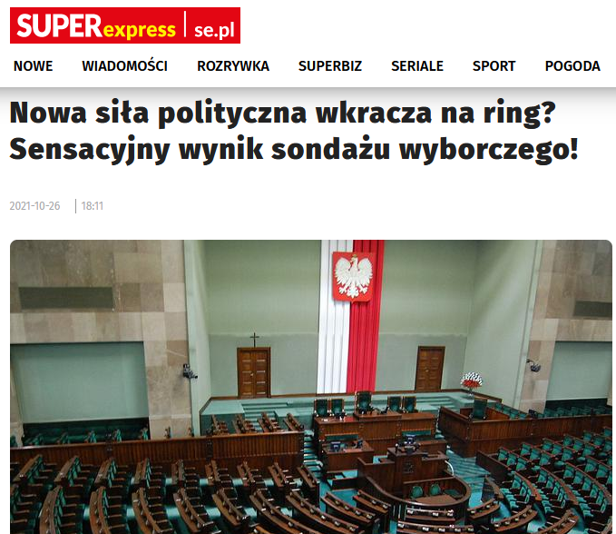 Dziennik Super Express o sukcesie sondażowym Antypartii, która wg. pracowni Social Changes jest teraz trzecią siłą polityczną w Polsce!