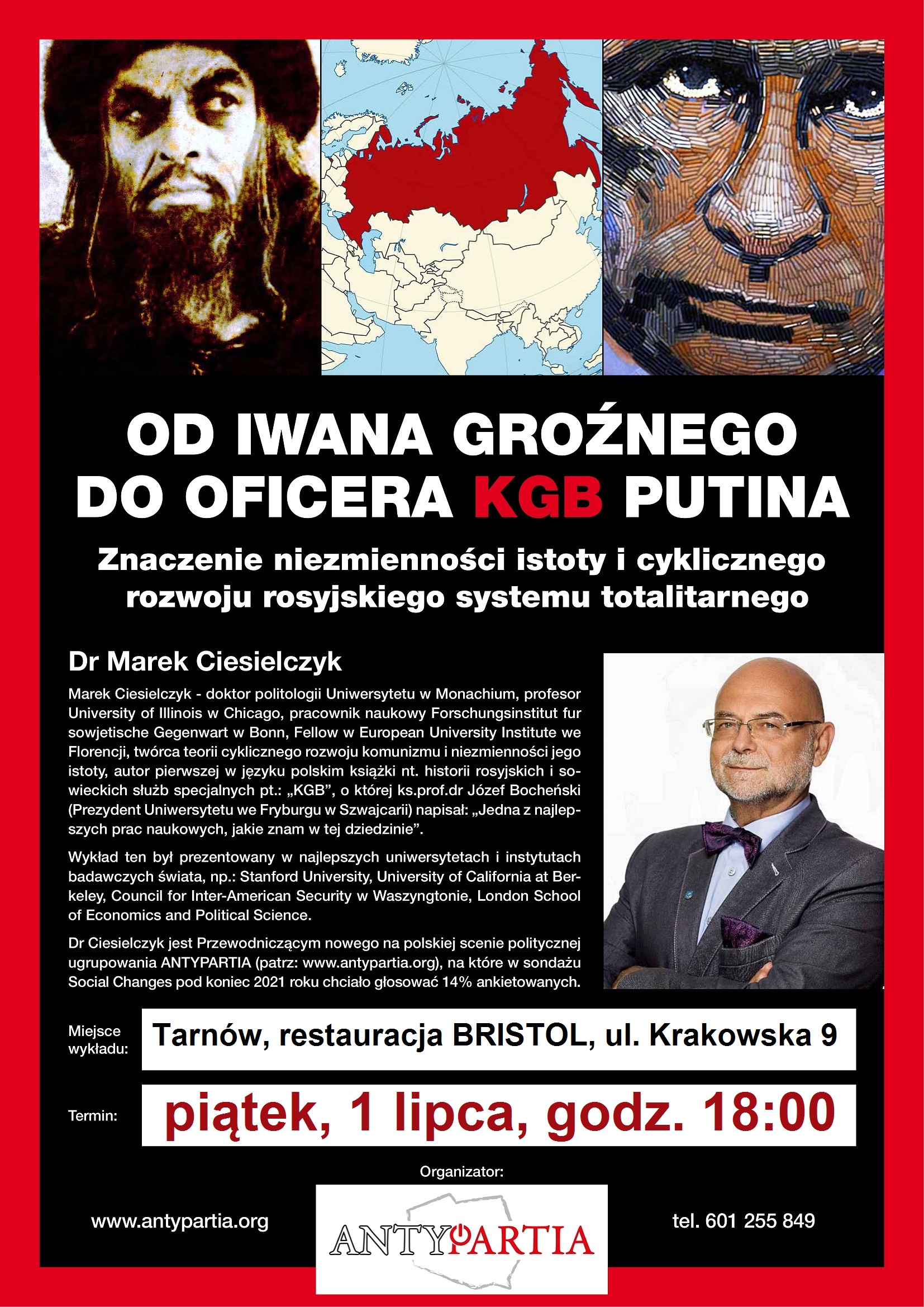 Wykład dra Ciesielczyka w Tarnowie oraz zebranie członków i sympatyków Antypartii z okręgu tarnowskiego -1 lipca
