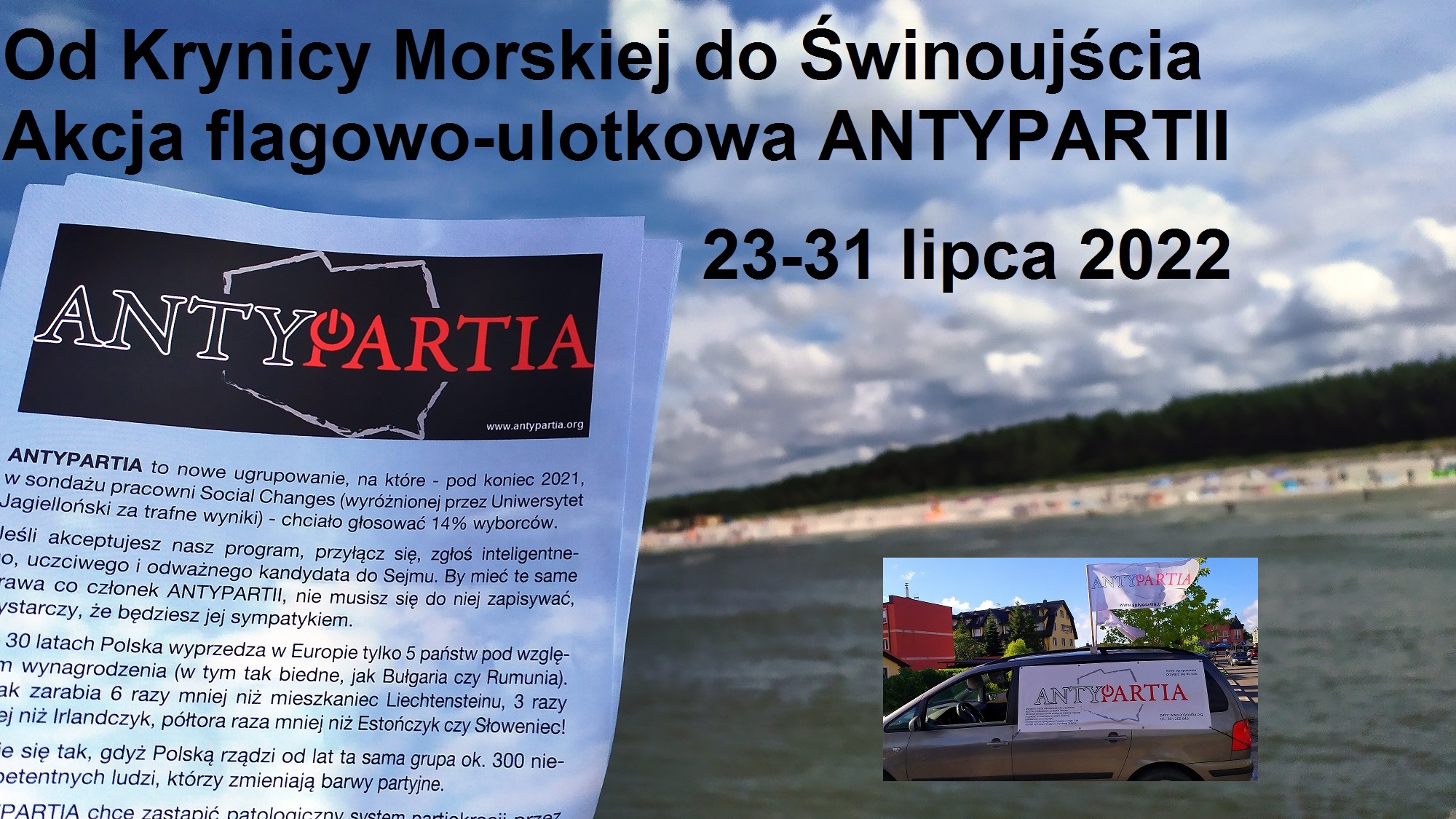 W ciągu tygodnia Antypartia rozdała tysiące ulotek od Krynicy Morskiej po Świnoujście